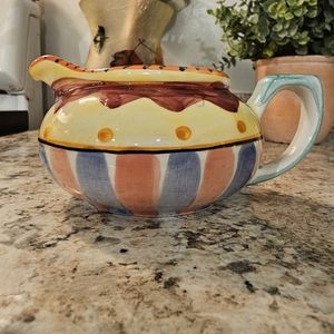 Vintage World Bazaar Ceramic Hand Painted cream  server